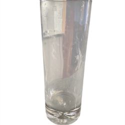 Crate And Barrel Tall Clear Glass Flower Vase 
