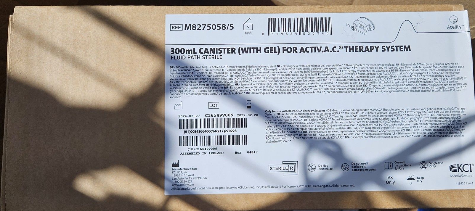 Canister For ACTIV.A.C Therapy System