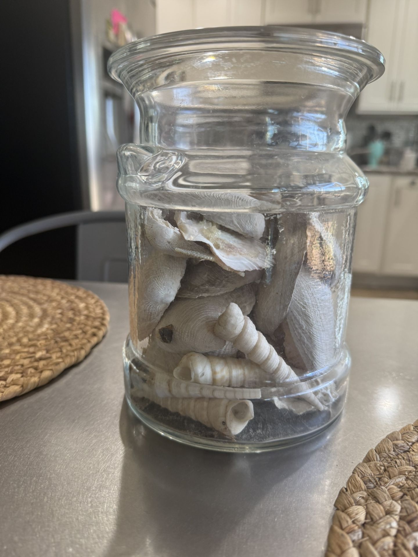 SHELLS IN GLASS JAR