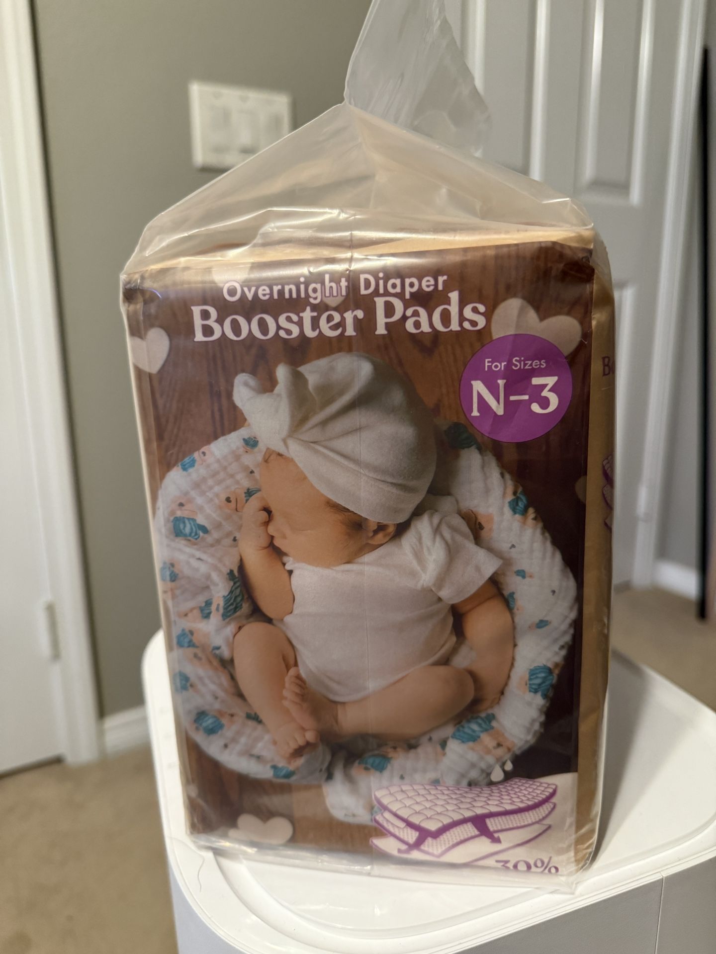 Naturally Nature Diaper Booster Pads, Overnight Diapers 96 Pack