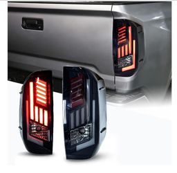 LED Tail Lights for 2014 to 2021 Toyota Tundra with Sequential Turn Signal Light Effect, Smoked Lens