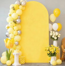 Wish Care 6FT Yellow Arch Backdrop Cover