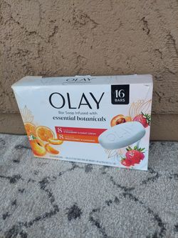 Olay 16 Bar Soaps, Botanical Peach/Strawberry, NEW Unopened 