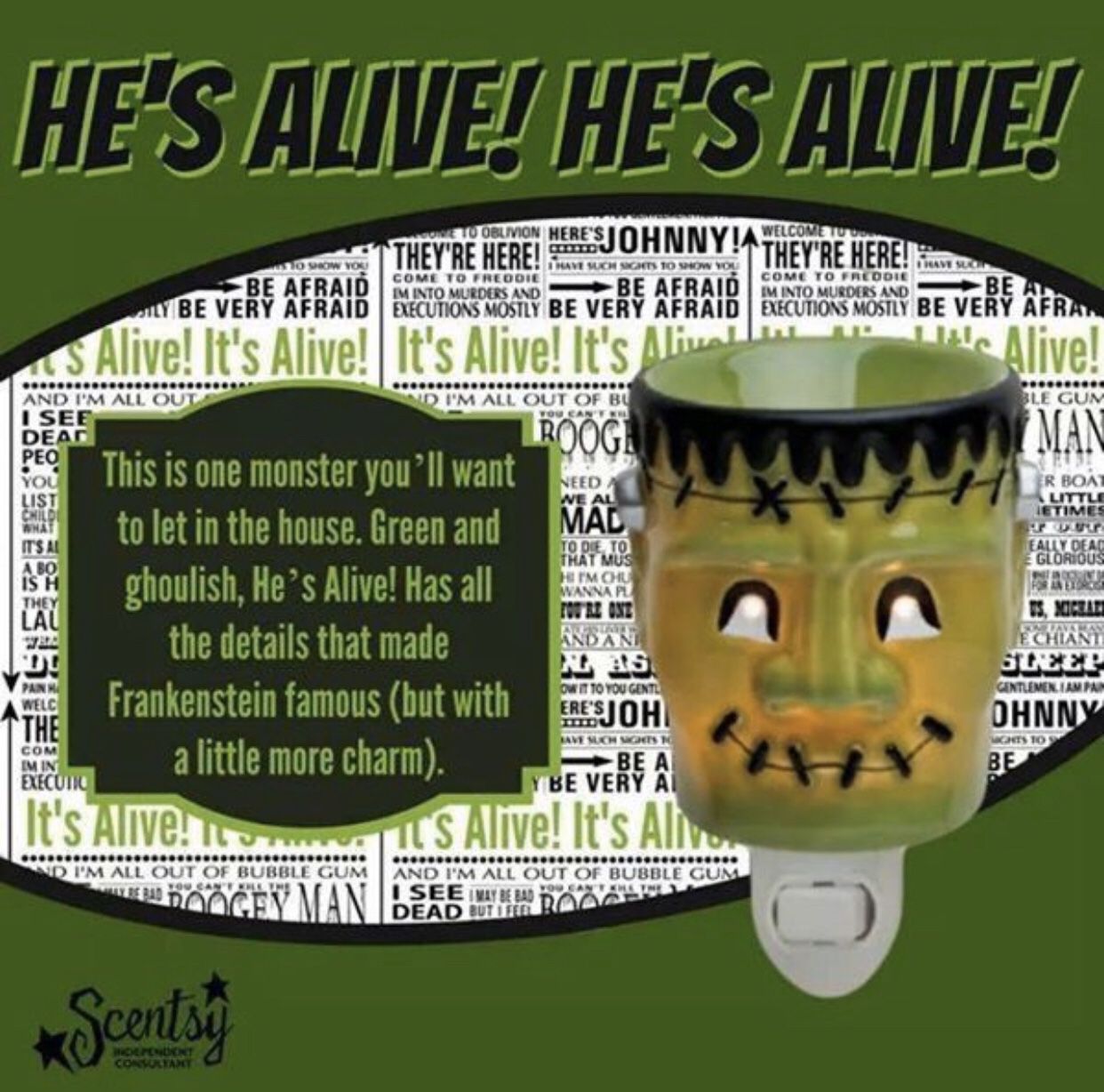 He’s Alive! Frankenstein Scentsy Plug-In Warmer