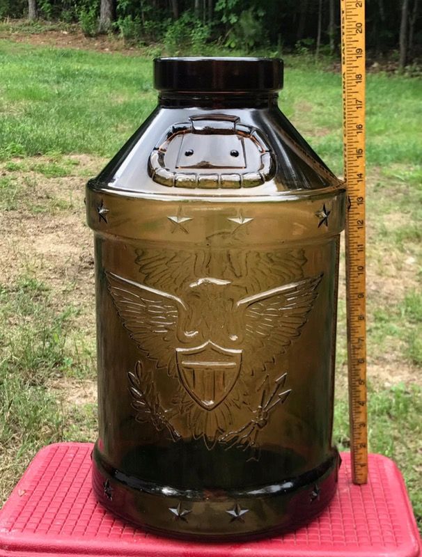 Vintage Amber/Brown 5 Gallon Glass Bicentennial “1776” Milk Jug
