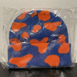 Blue Orange Paint Splash Beanie NEW SEALED Hat Splatter Y2K Nickelodeon Colors