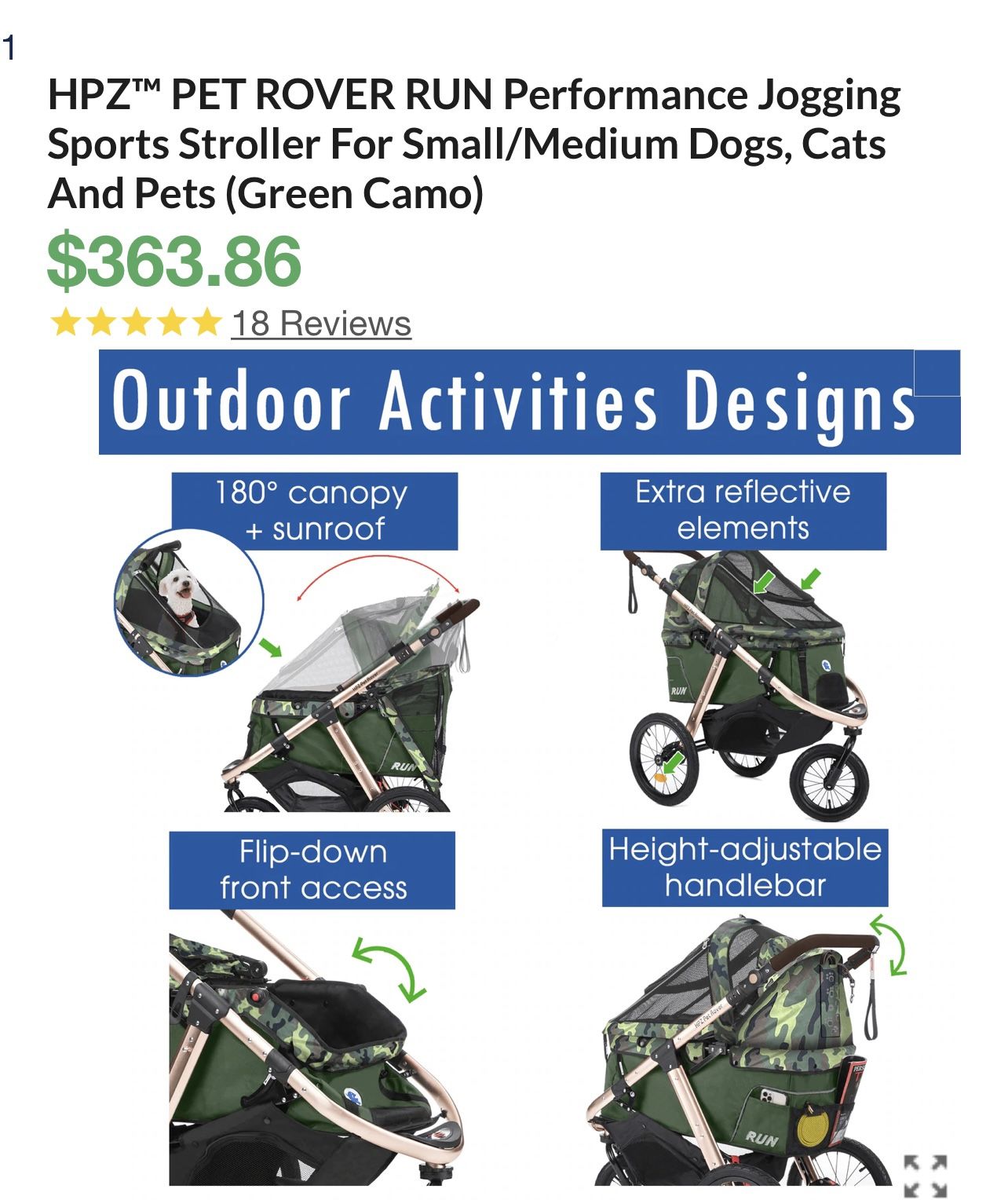 HPZ Dog / Cat Jogging Stroller Camo for Sale in Tolleson, AZ OfferUp