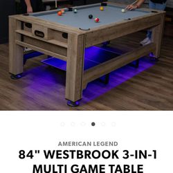 7ft Pool Table 3in1 swivel Gaming Table