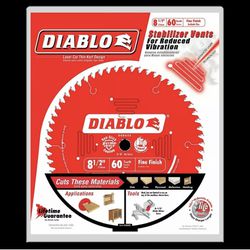 Diablo D0860S 8-1/2 Inch x 60 Tooth Fine Finish Slide Miter Saw Blade