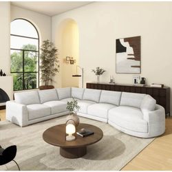 Modern Curved Gray 4 Piece Sectional - Open Box - $3,200 Retail - Delivery Available