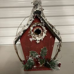 Red Holiday Bird House