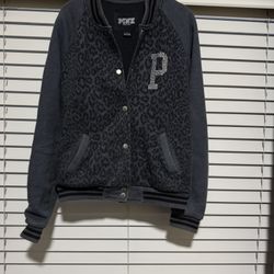 Victoria’s Secret Love Pink Leopard Varsity Bomber Jacket