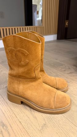 Chanel Beige Suede Boots
