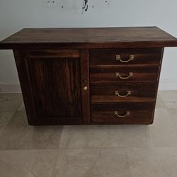 Vintage Mission Oak Apothecary Buffet Cabinet