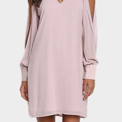 Yoins mauve/blush cold shoulder dress