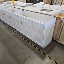60" Single Shaker White Bathroom Vanity Cabinet 