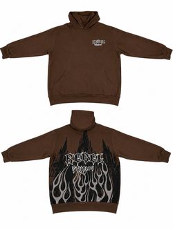 Rebel Studios Brown Graphic Hoodie