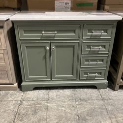 42'' Bathroom Vanity Cabinet Stone Countertop