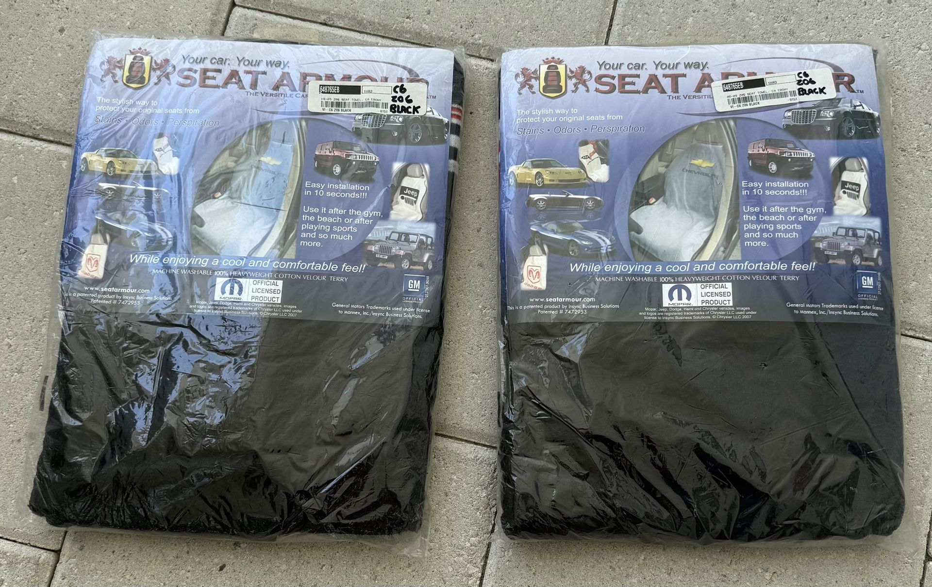 Seat Armour Towel Cover Chevrolet Corvette C6 Z06 Set of Two Brand New in Package