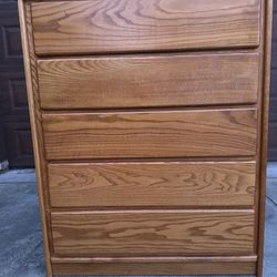 Solid oak wood 5 drawers dresser