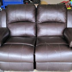 $400 Leather Reclining Sofa  like new