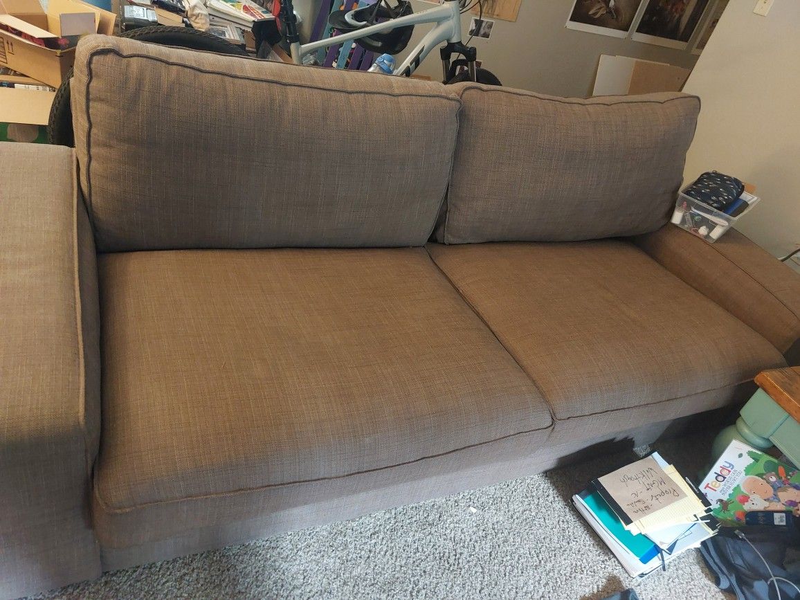 ($1)Couch -Grey Brown