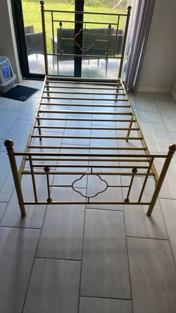 Gold Metal Twin Bed Frame