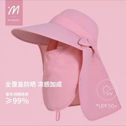 Summer Sun Hat UV Protection Cycling Large Brimmed Hat with Neck Flap