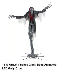 15 ft. Grave & Bones Giant-Sized Animated LED Gally-Crow