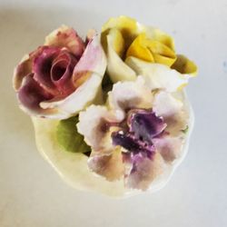Floral Vintage Bine China Figurine 