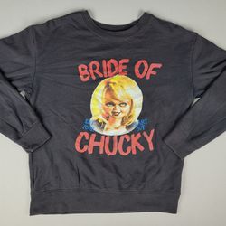 Bride of Chucky Sweater Black Horror Movie Crewneck Sweatshirt Women's Medium