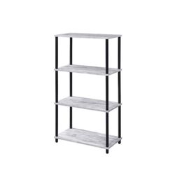 ACME FURNITURE BOOKSHELF - ANTIQUE WHITE & BLACK