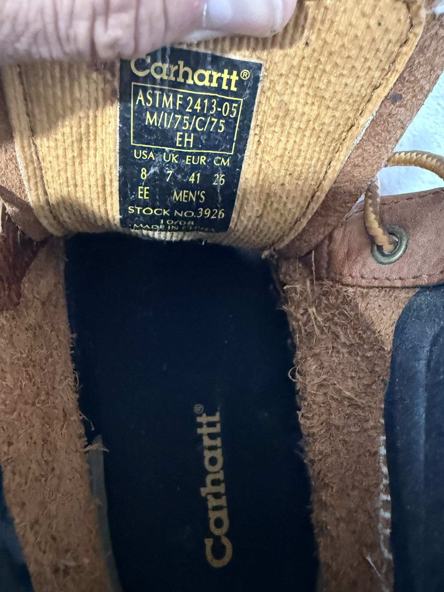 Carhartt Safety Toe Work Boots – Men's 8 EE – NEW, Leather Aging