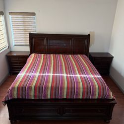 Ashley’s Furniture Bed Frame, Mirror Dresser, Chests & Mattress