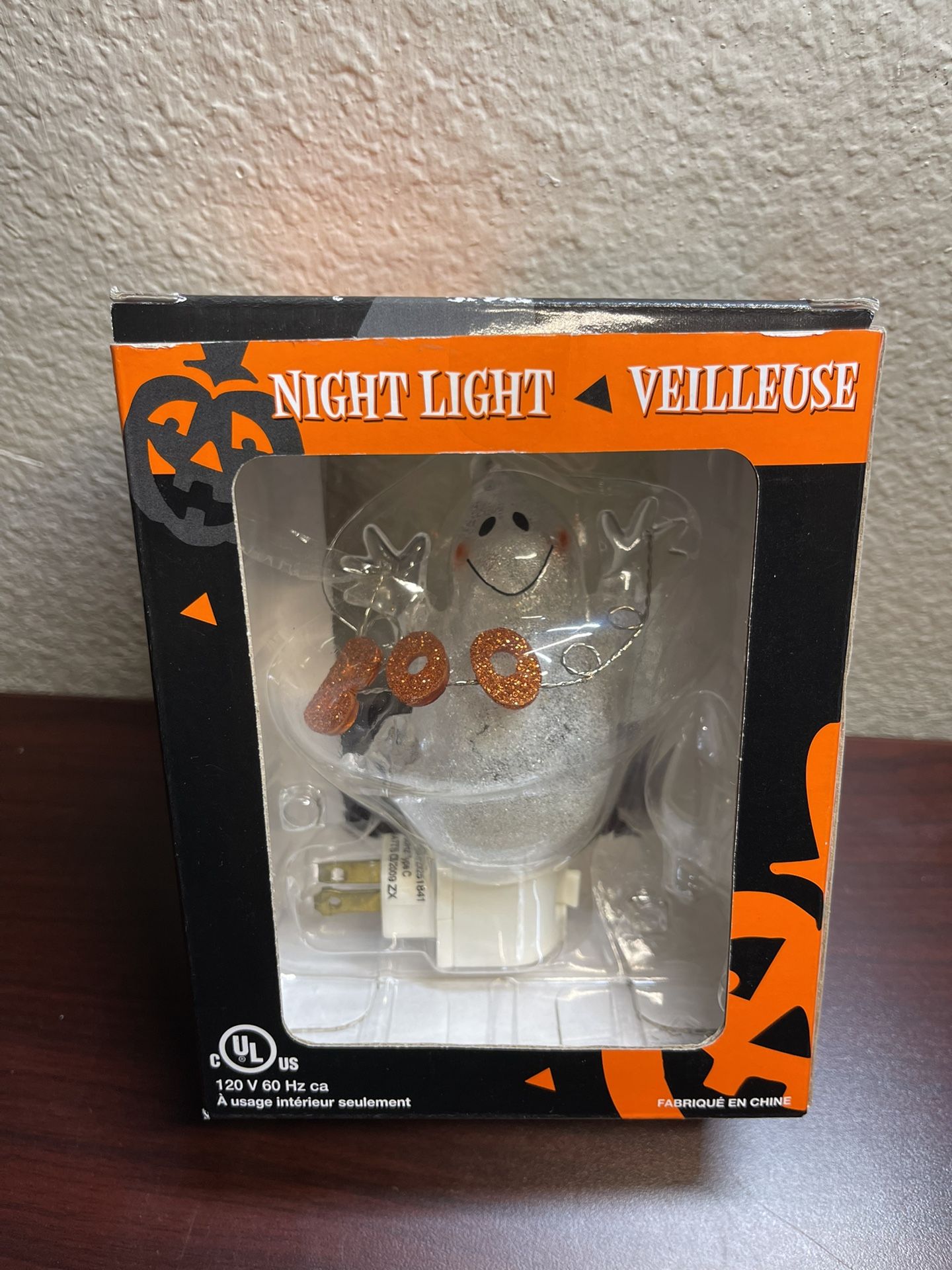 Vintage 2008 Eulit Acrylic Halloween Boo Ghost Nightlight Working 