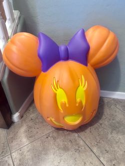 Disney Minnie Mouse light up pumpkin Jack o lantern 21” Tall large