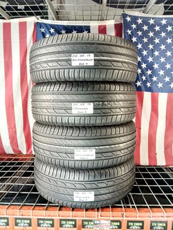 ✔️ Set of 4 Used tires P215/55R17 BRIDGESTONE TURANZA ALL SEASON TOURING TAKE-OFF OEM 215 55 17