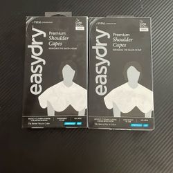 2 Packs WHITE Easydry Premium Shoulder Capes 22 in x 30 in - 3 per pack x 2= 6