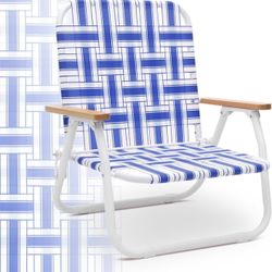 Two Blue/white Beach Chairs 