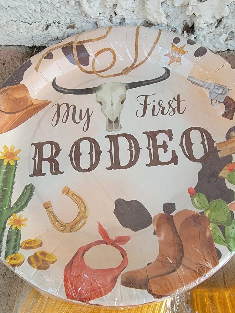 120PCS My First Rodeo birthday Party Wild West Dinnerware Party Decorations 1 year old 20 guests