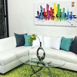 BONDED LEATHER SECTIONAL SOFA - SILLONES MODERNOS 