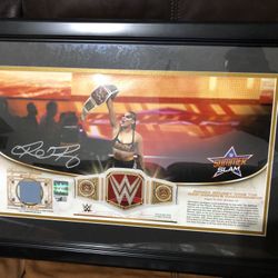 Ronda Rousey Summer Slam Signed Plaque