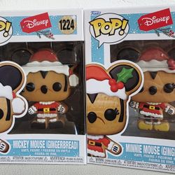 Funko Pop Disney Gingerbread Santa Mickey & Minnie Mouse 
