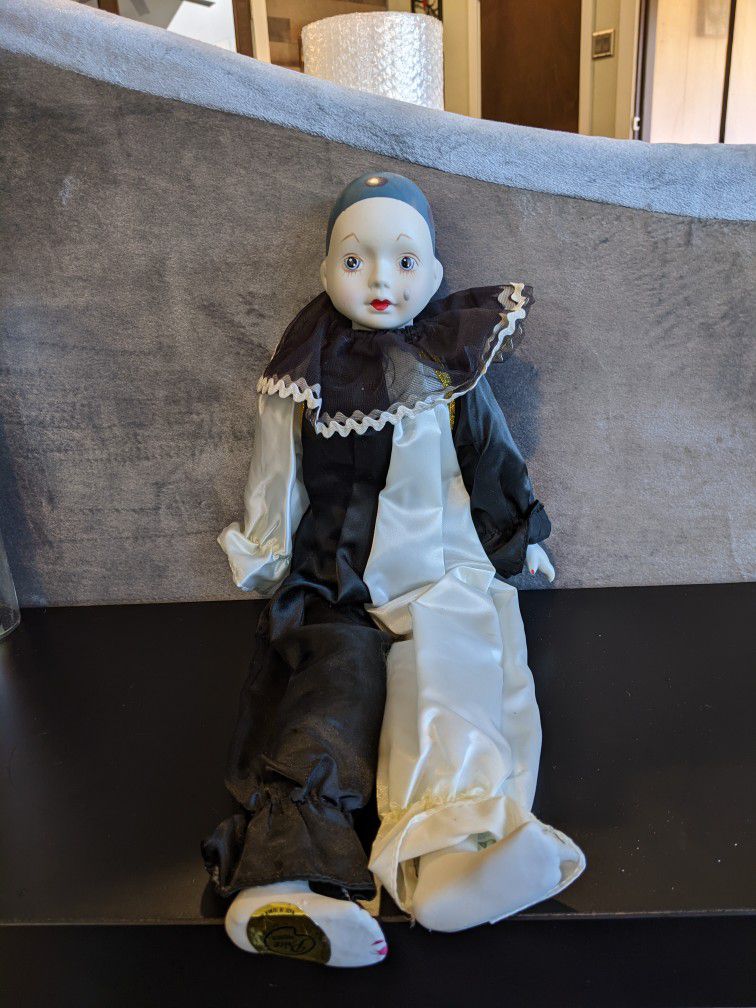 18“ Vintage PRICE Collectible  Porcelain Doll Clown 
