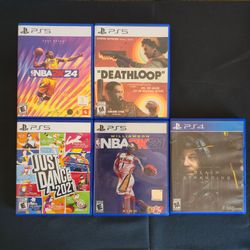PS5 & PS4 Game Lot - NBA 2K24, Deathloop, Just Dance, & More