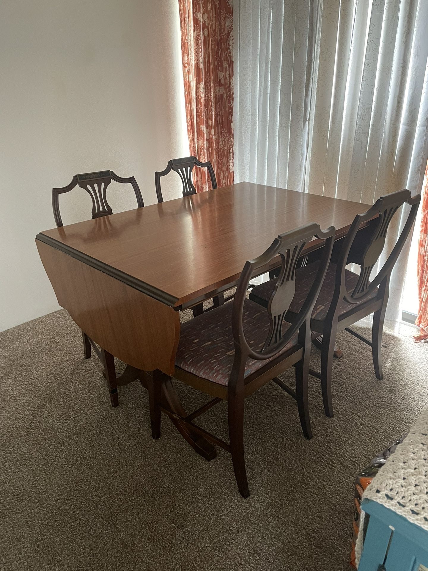 Vintage Dining Table + Six chairs