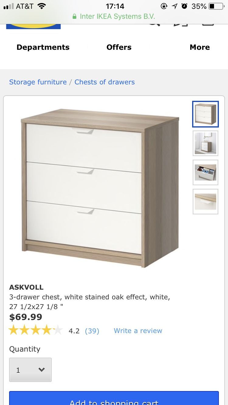 Ikea askvoll 3 drawer chest discount