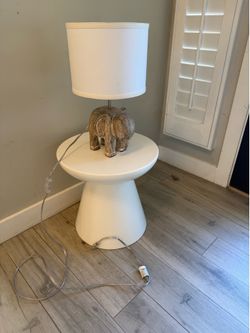 Pottery Barn Kids Carved Wood Elephant Table Lamp (17")