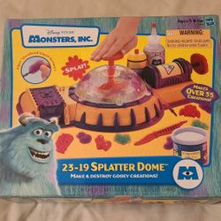 Dixie Pixar Monsters Inc. 23-19 Splatter Dome. Make & Destroy Gooey Creations! Makes over 35 Creations. Ages 5 & up East, west, North