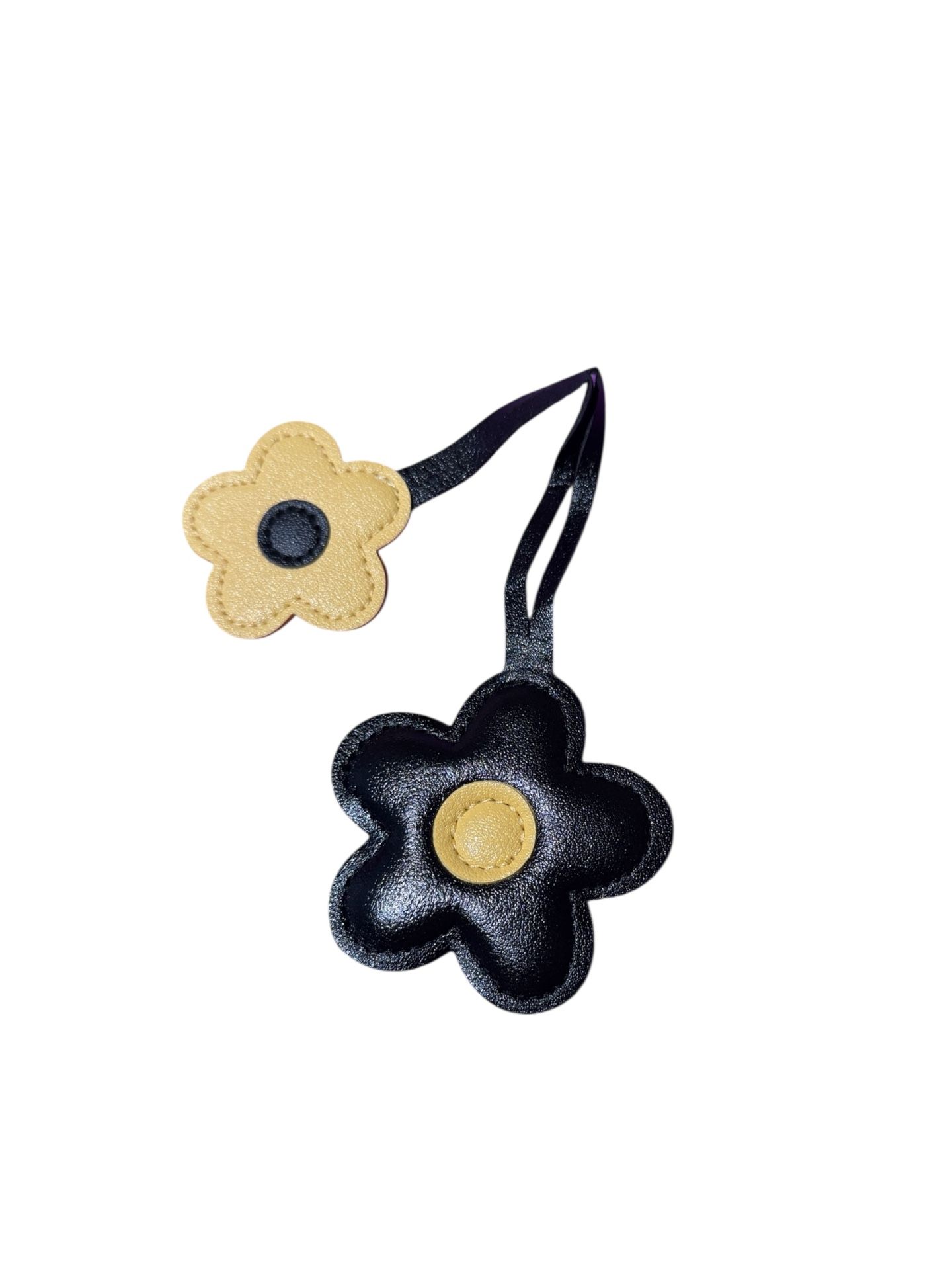Yellow & Black Flower Charm For Purses Backpack Wallets Briefcases